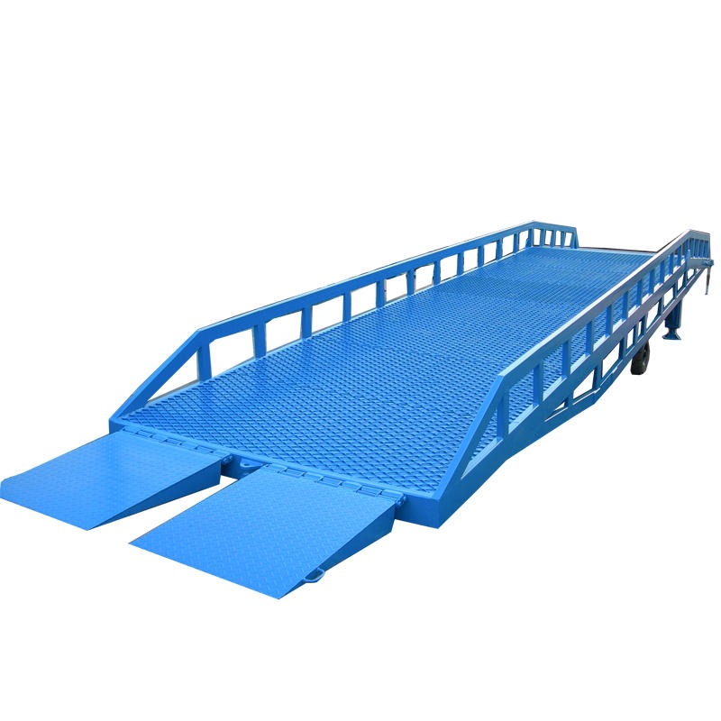 山东翔顺-XS-DCQY-移动式登车桥叉车8/10吨斜坡装车卸货平台手动液压升降平台