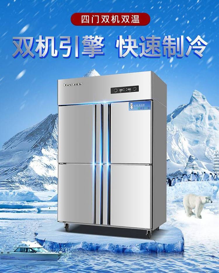爱雪QB-04LX2型商用冰柜   绵阳    双机双冷直冷铜管四门冷柜/冰箱 价格示例图1