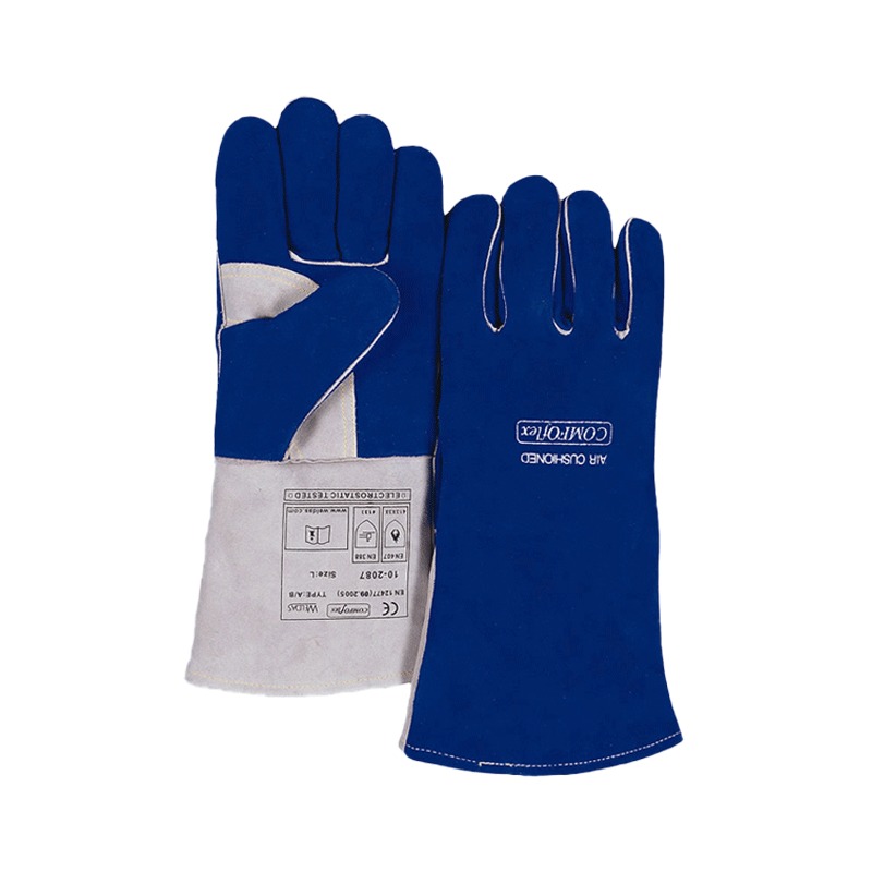 威特仕10-2087-M斜拇指款彩蓝色焊工手套