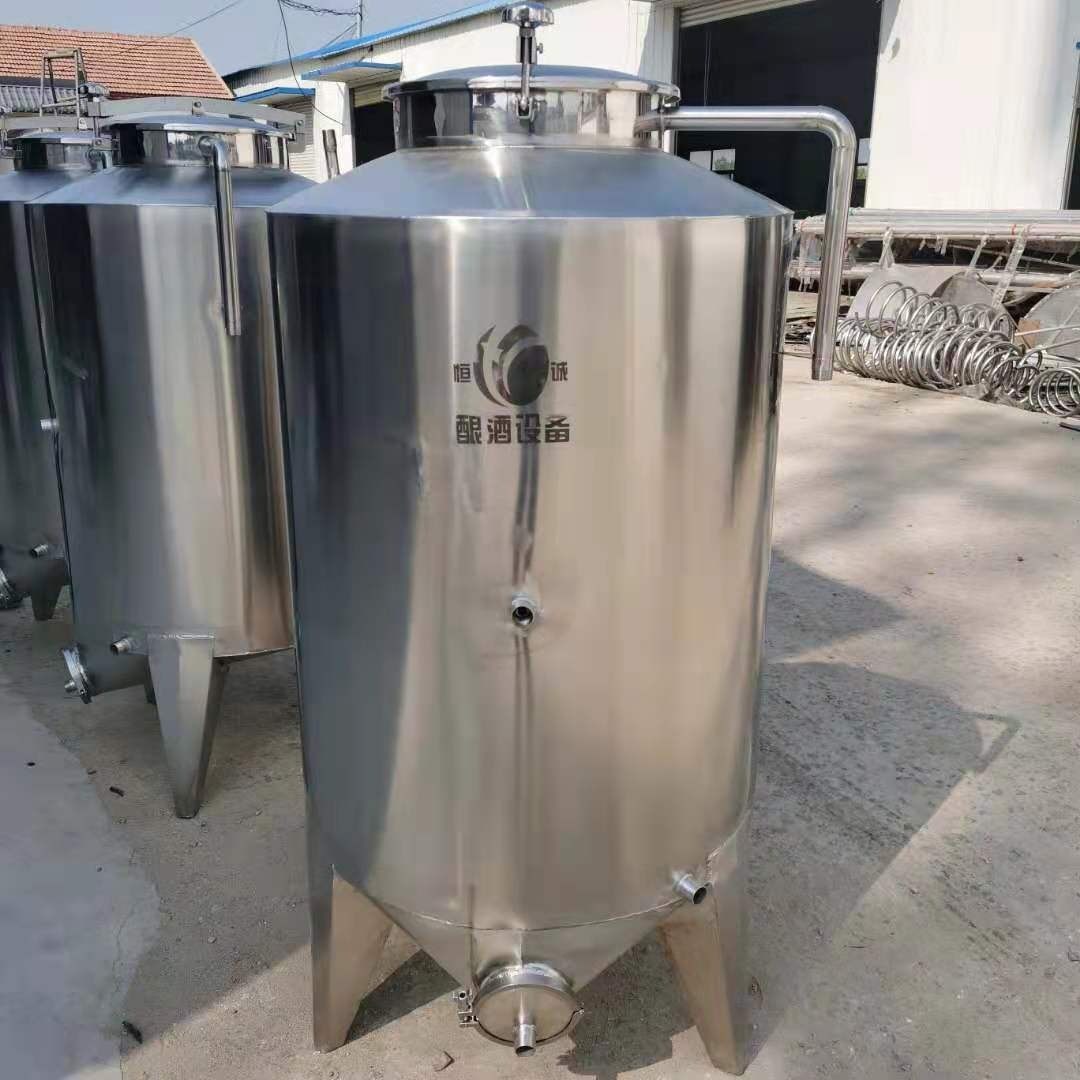 500L果酒发酵罐 斜锥底出渣方便 304白钢材质 内盘管式控温式 厂家来图制作