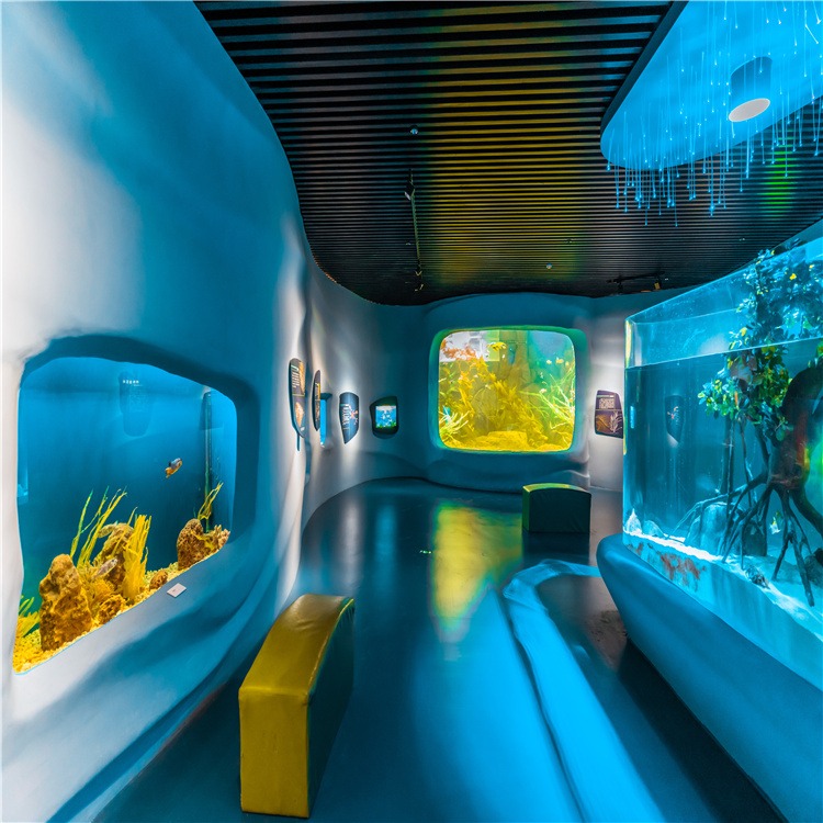 lanhu设计制作主题海洋馆设计 承接大型水族馆亚克力海水鱼缸隧道施工工程