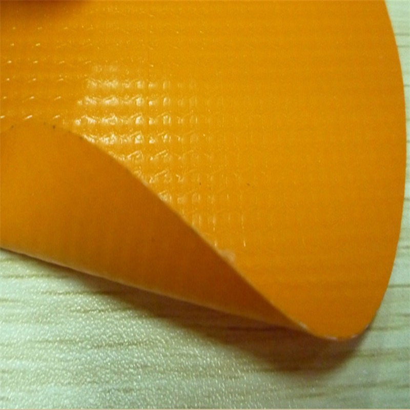 PVC夹网布 橙色防水布 0.52mmPVC儿童游乐城堡面料图片
