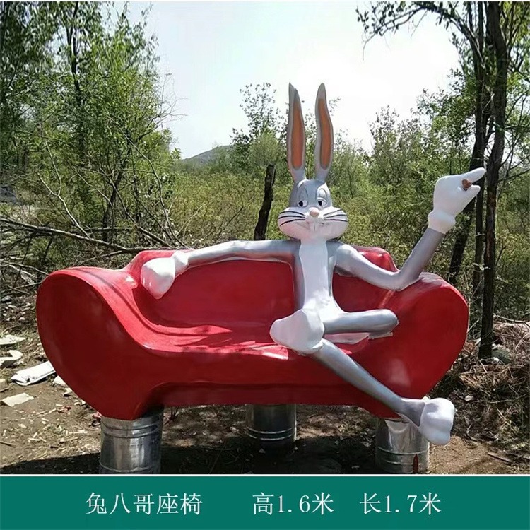 玻璃钢动物雕塑厂家，创意座椅雕塑定制
