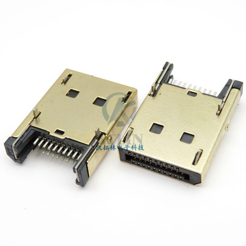 HDMI 19p公头 焊线式 带PCB板 hdmi 19pin高清插座 镀金图片