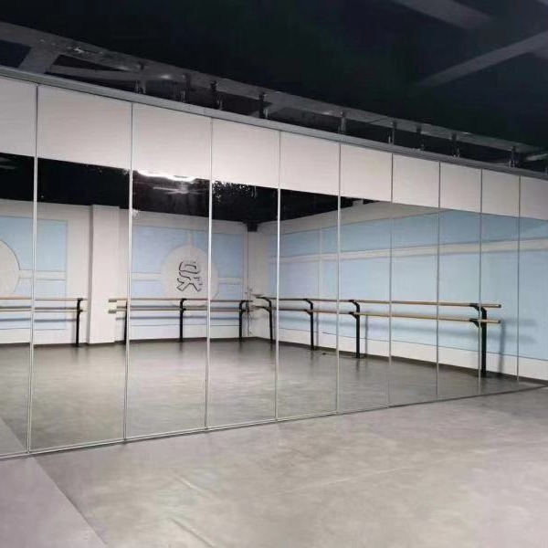 深圳舞蹈教室隔断 瑜伽馆移动隔断 镜面玻璃隔断隔墙厂家 包安装