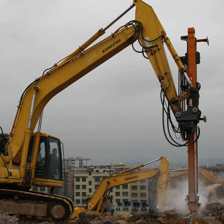 广西贺州60挖机改液压钻机 钩机小臂加装凿岩钻 无污染