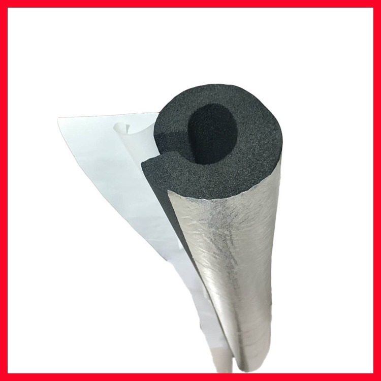 光面橡塑工程管 高密度橡塑空调管 自粘铝箔开口橡塑管 关宁