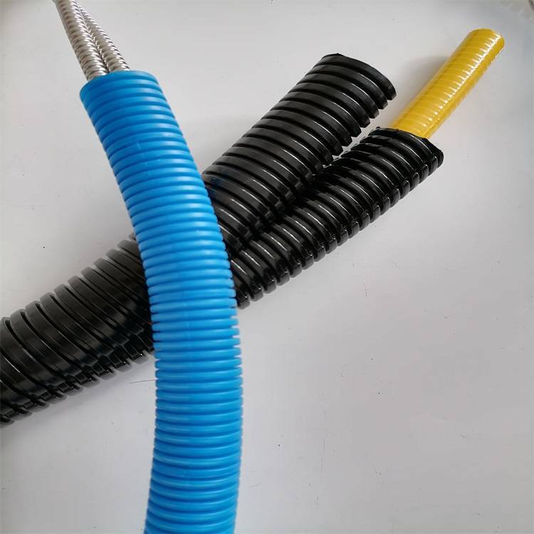 PA电缆保护浪管 尼龙阻燃拼接式软管AD80双开口防护波纹管供应