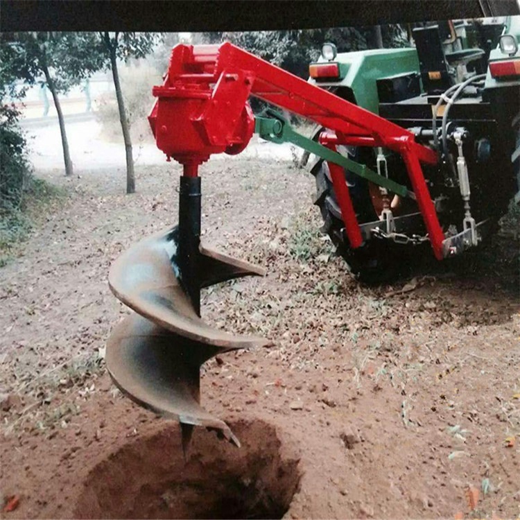 拖拉机后置双钻头打坑机 园林种植加深型挖坑机 大直径车载式挖坑种植机