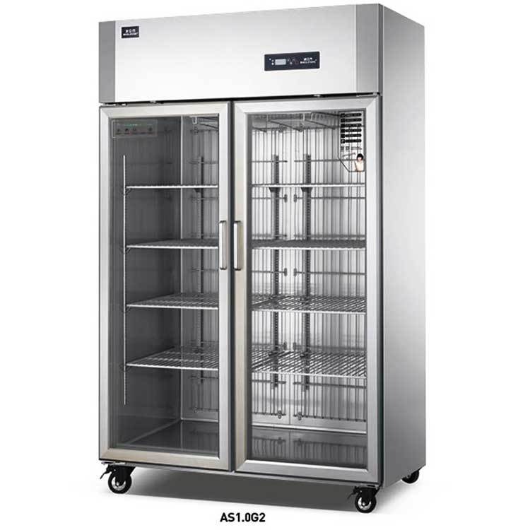 冰立方风冷陈列柜AS1.0G2 冰立方双门冷藏保鲜冰箱 商用风冷玻璃门冷柜 风冷冷藏展示柜