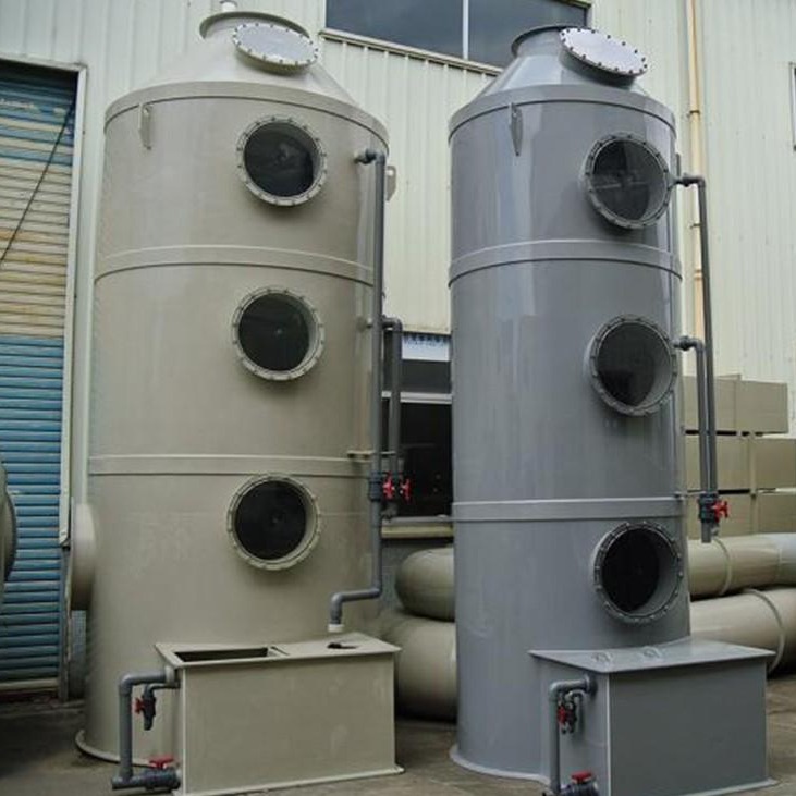 不锈钢喷淋塔 PP喷淋塔废气处理设备 酸碱废气喷淋塔处理设备 水淋塔 3000风量喷淋塔 益松厂家定制
