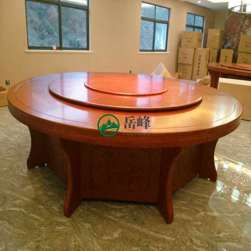 电动圆餐桌定制尺寸	木乃康餐桌x岚慧	实木的桌电动餐桌6872