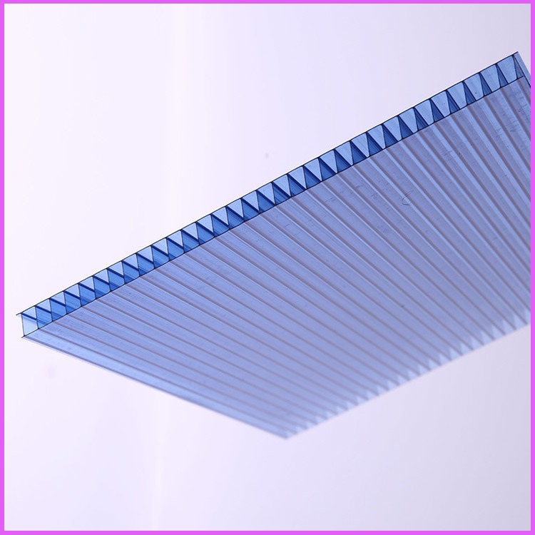 株洲12毫米中空阳光板 蓝色双层阳光板 防静电PC阳光板生产厂家