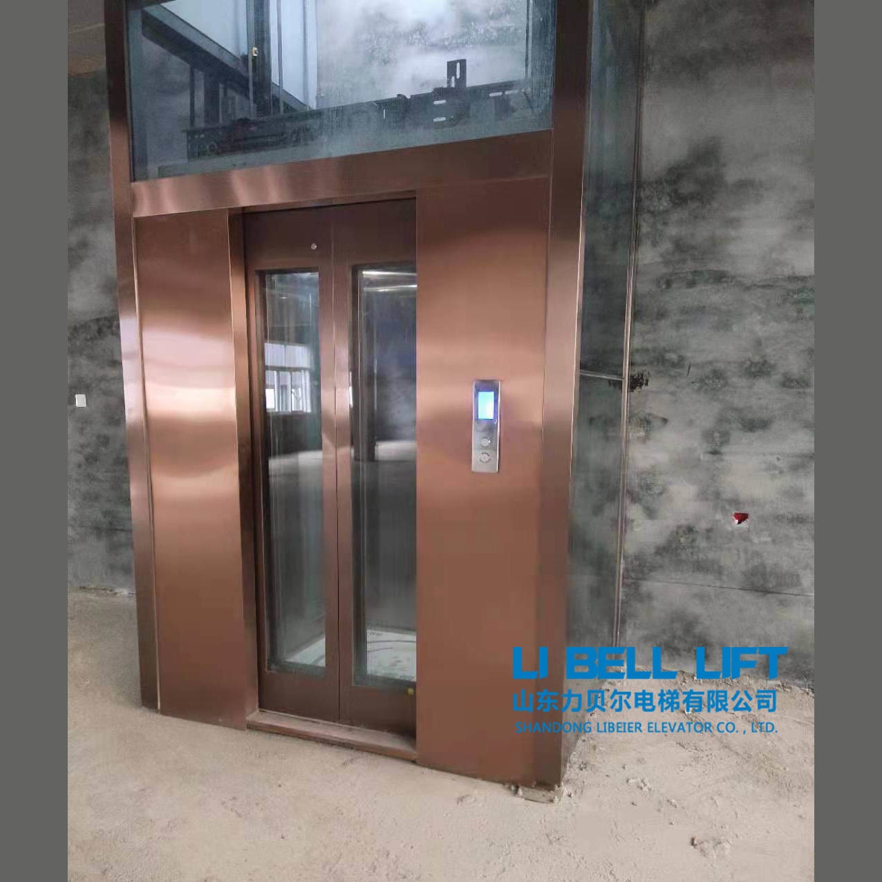 曳引式家用电梯  力贝尔家用小型电梯  复式二层室内外曳引电梯   别墅观光电梯图片