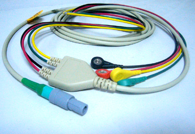 一体式四导联线 品质可靠 心电十二导联扣式除颤 融富源通信