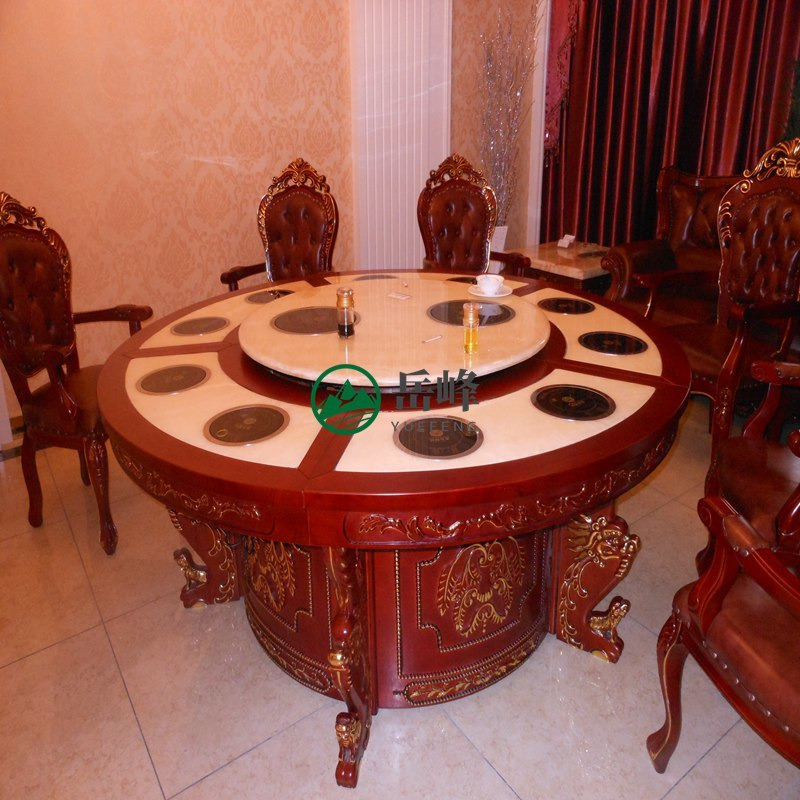 岚慧电动餐桌转盘价格介绍	定制1.8米实木餐桌	仿古实木餐桌 排行榜96096图片