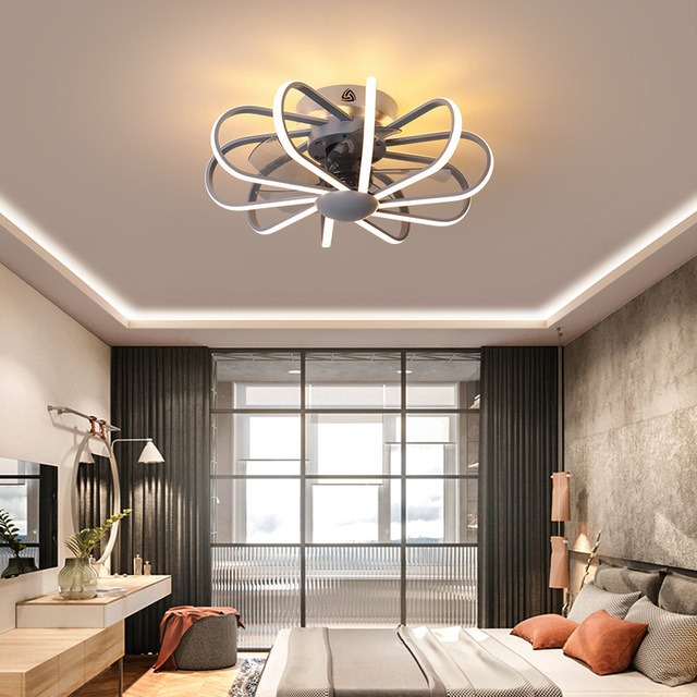 煦星吸顶风扇灯 卧室客厅餐厅2021年新款轻奢北欧顶灯带电风扇的吸顶灯