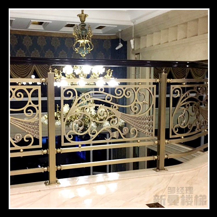 欧式宫廷别墅铜扶手 铜栏杆艺术镀金系列展示图片