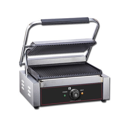 单压板电热扒炉条纹牛排机全坑三明治烤肉机帕尼尼机烤面包器商用