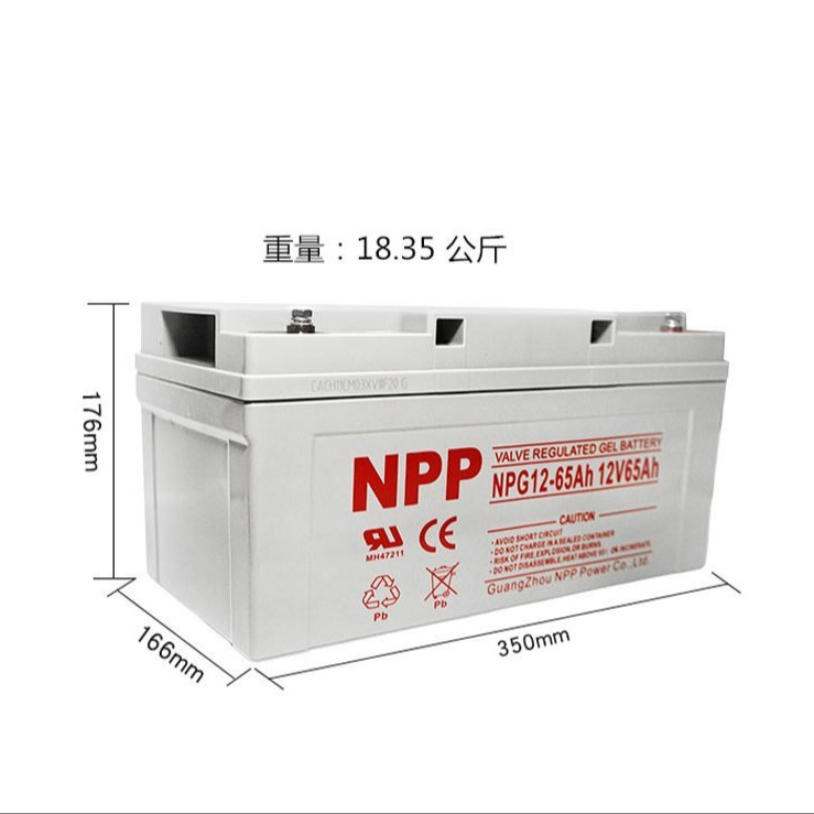 耐普蓄电池NPG12-65Ah ups通信电源太阳能12V65AH胶体免维护储能