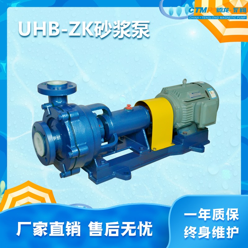 UHB-ZK50/20-20耐腐耐磨砂浆泵 浆液泵 卧式化工泵 腾龙泵阀