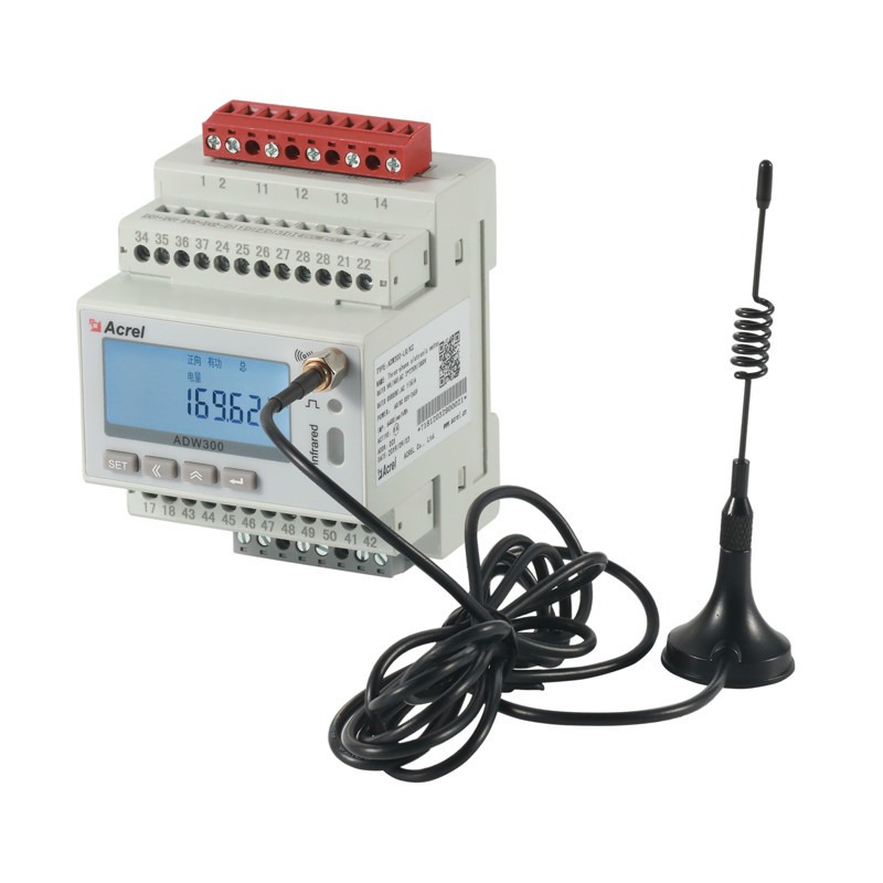 无线计量电表ADW300W/T外置3只毫安级电流互感器测二次侧电流带4路温度测量安科瑞供