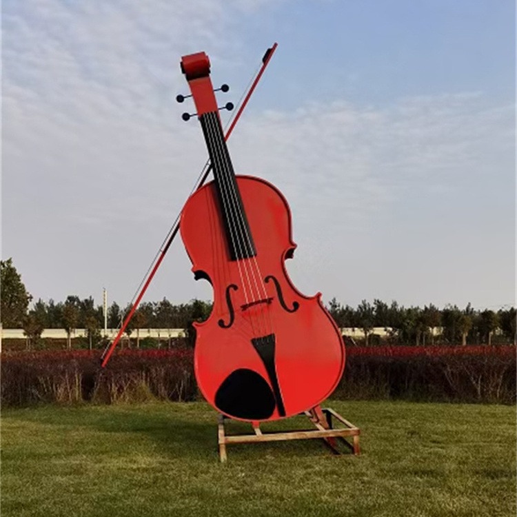 不锈钢大提琴雕塑，西方乐器雕塑