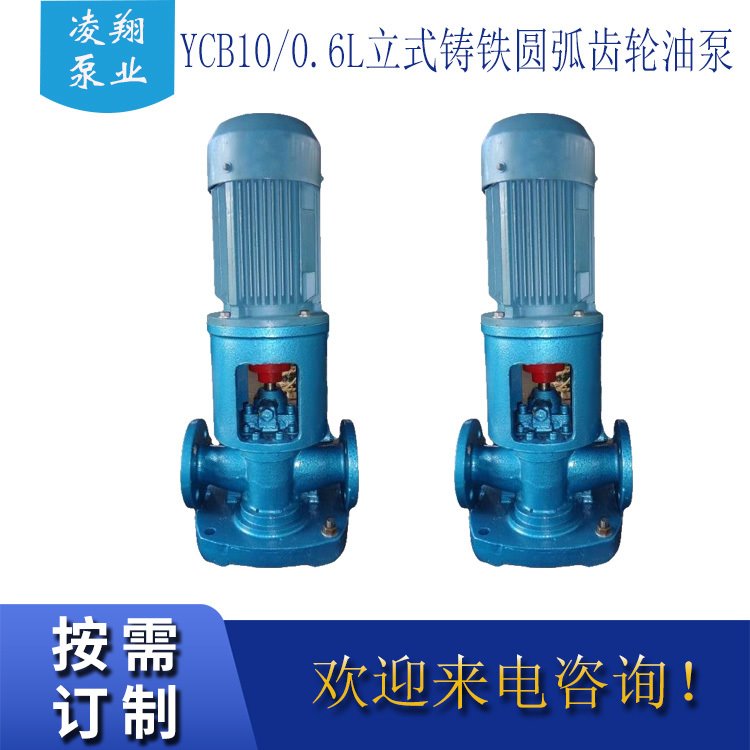 凌翔泵业现货供应YCB10/0.6L立式铸铁圆弧齿轮油泵 船用润滑油齿轮泵 质保一年