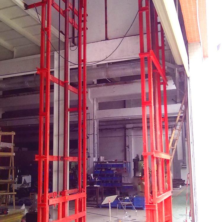齐力定制导轨式升降货梯 仓储厂房小型链条单缸升降台 液压工业电梯