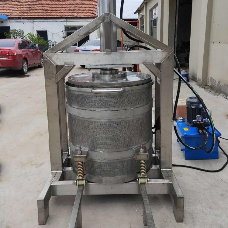 裕邦厂家单桶液压压榨机 果酒酵素不锈钢挤压脱汁机 大型压榨设备