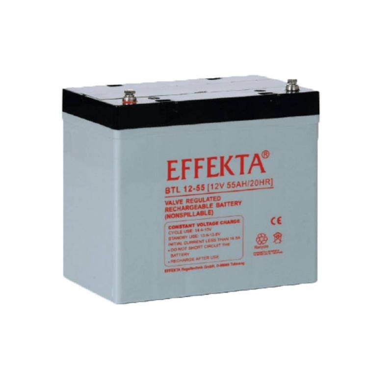 EFFEKTA蓄电池BTL12-55 12V55AH/20HR免维护 容量大 内阻小