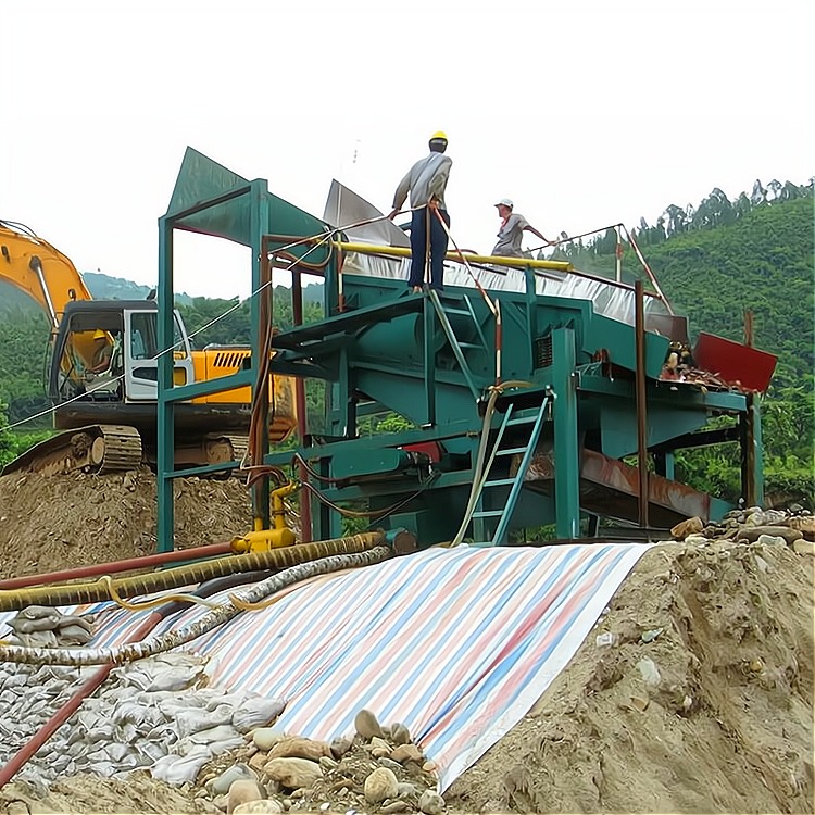 开采金尾矿机械 震动溜槽机械如信RX1 沙锡矿开采设备图片
