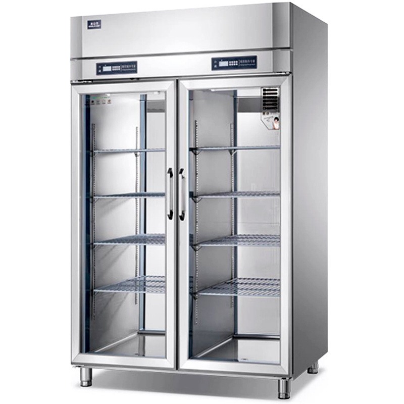 冰立方双通保鲜展示柜 冰立方对开门保鲜柜 双通玻璃门直冷冰箱 双通冷藏柜