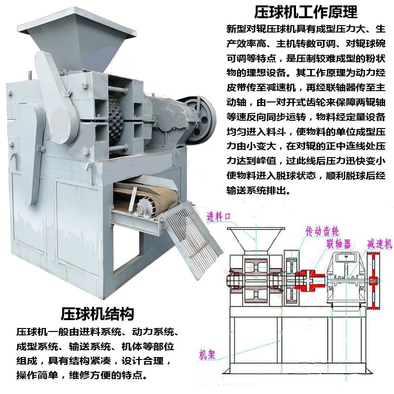 石灰粉压球机 367型 节能型干粉制球机 宝正 石灰膏生石灰压球机设备厂家示例图7