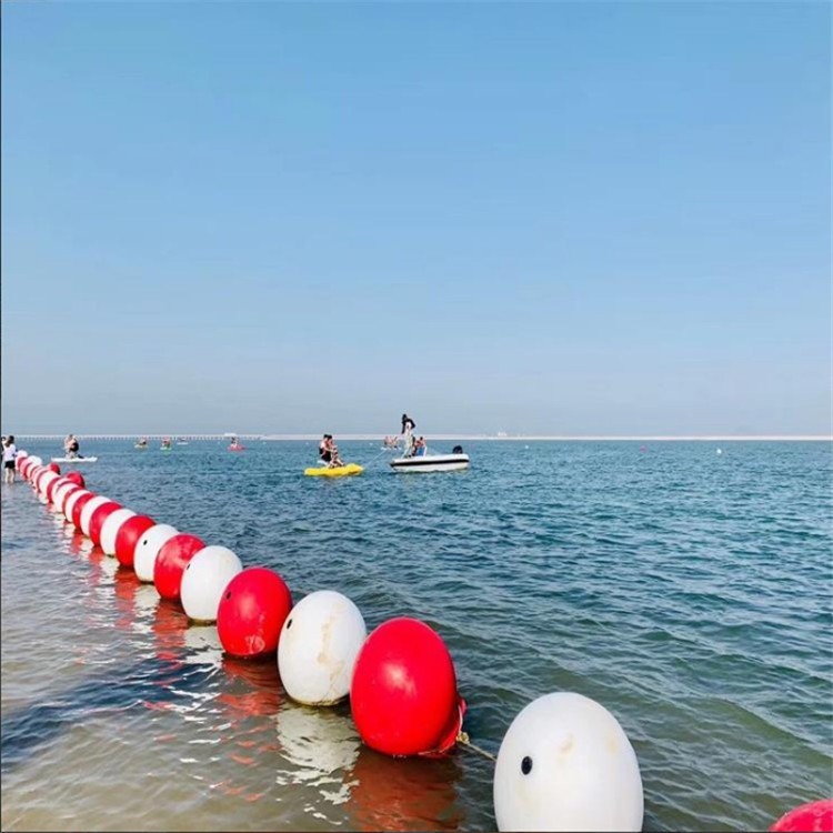海域浮球 浮子串联水面警示标志带浮漂 PE浮球供应厂家图片
