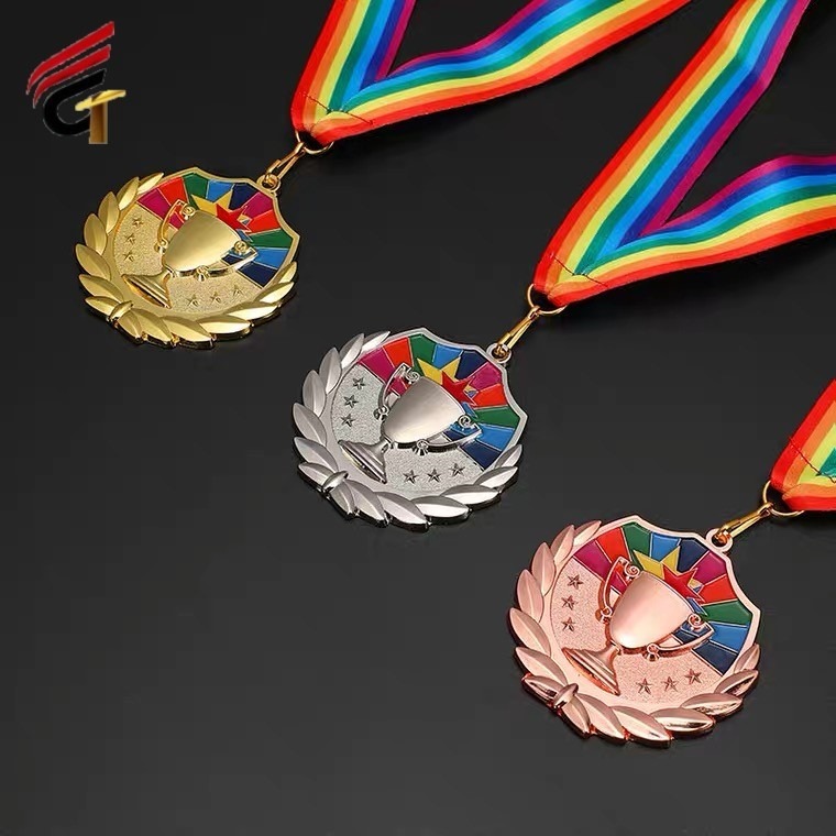 色彩多样的压铸铝奖牌 镀亚金奖牌定做 昌泰制作