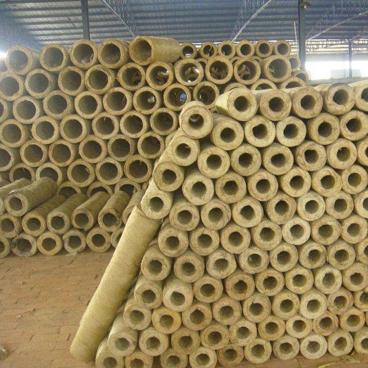 防水岩棉保温管108规格现货 步步昇岩棉管厂家定做夹筋铝箔贴面岩棉管壳