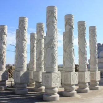 石雕龙柱 花岗岩石雕盘龙柱 园林广场华表柱石柱子  可定制