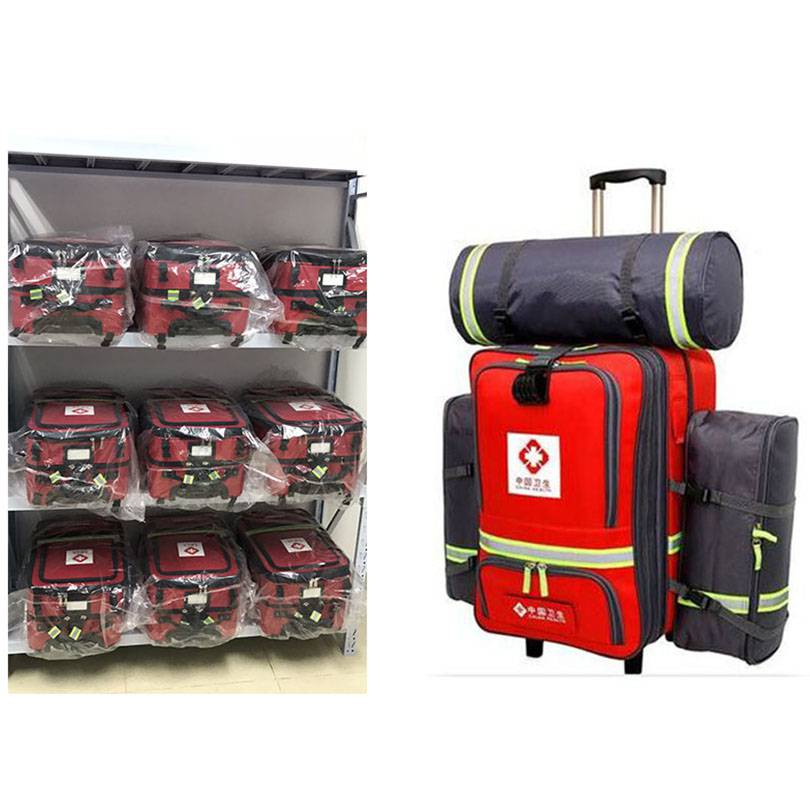 红色背包 中国卫生应急队伍个人携行装备 双肩登山包