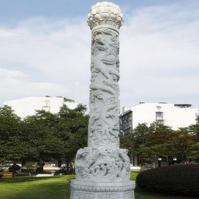 石雕龙柱大型中式华表景区广场仿古文化柱线条流畅