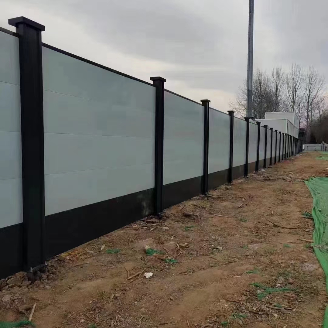 耀江市政道路地铁口公路临时施工彩钢防护围挡围墙绿色 白色
