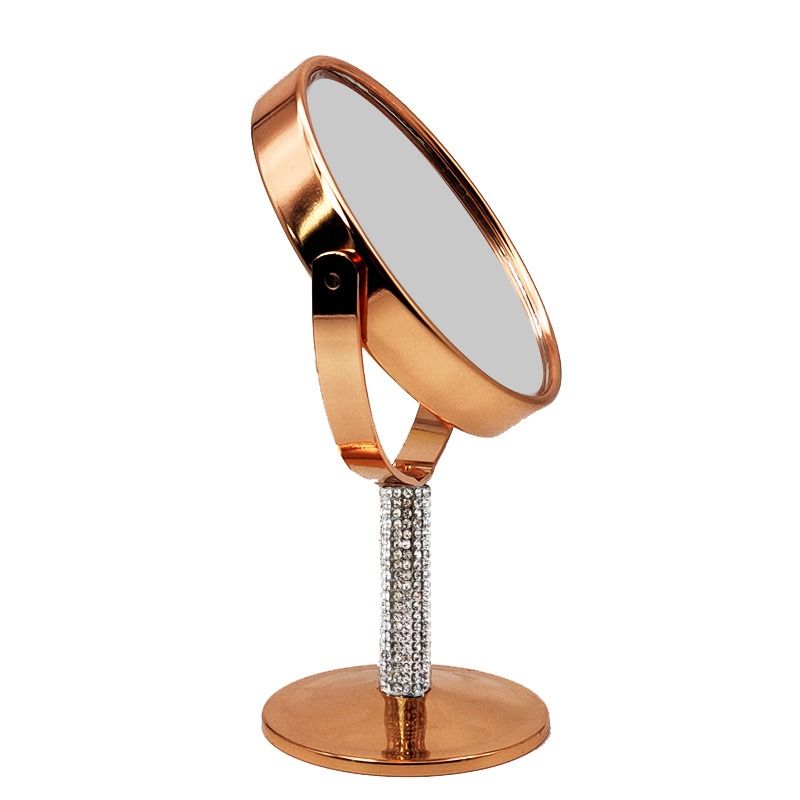 圆形镜子简约小台镜工厂定做台式化妆镜大镜面梳妆镜便携旋转桌面公主镜