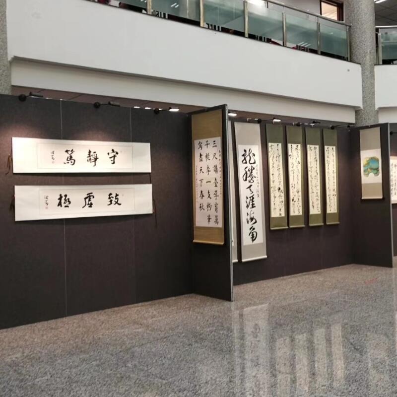北京画展用展板 3.5米高无缝板挂画墙板租赁米色无缝艺术墙出租图片