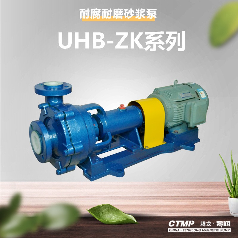 UHB-ZK80/50-20耐腐耐磨砂浆泵 化工脱硫泵 浆液循环泵 腾龙泵阀