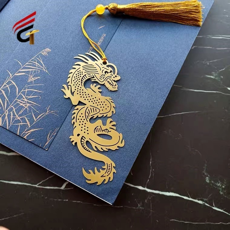 金属镂空黄铜书签定做 创意生肖卡通书签 中国风文创礼品制作 昌泰工艺图片