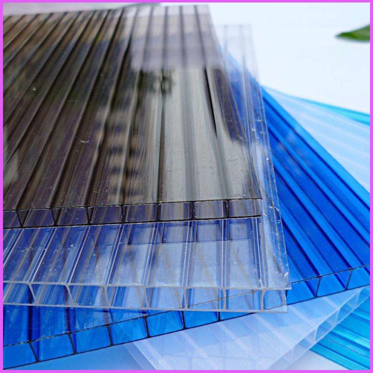 阜阳PC阳光板厂家 16毫米蓝色阳光板 四层聚碳酸酯中空板