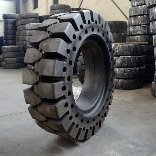 实心轮胎带减震孔耐刺扎耐磨免维护橡胶全实心型号400-8叉车轮胎
