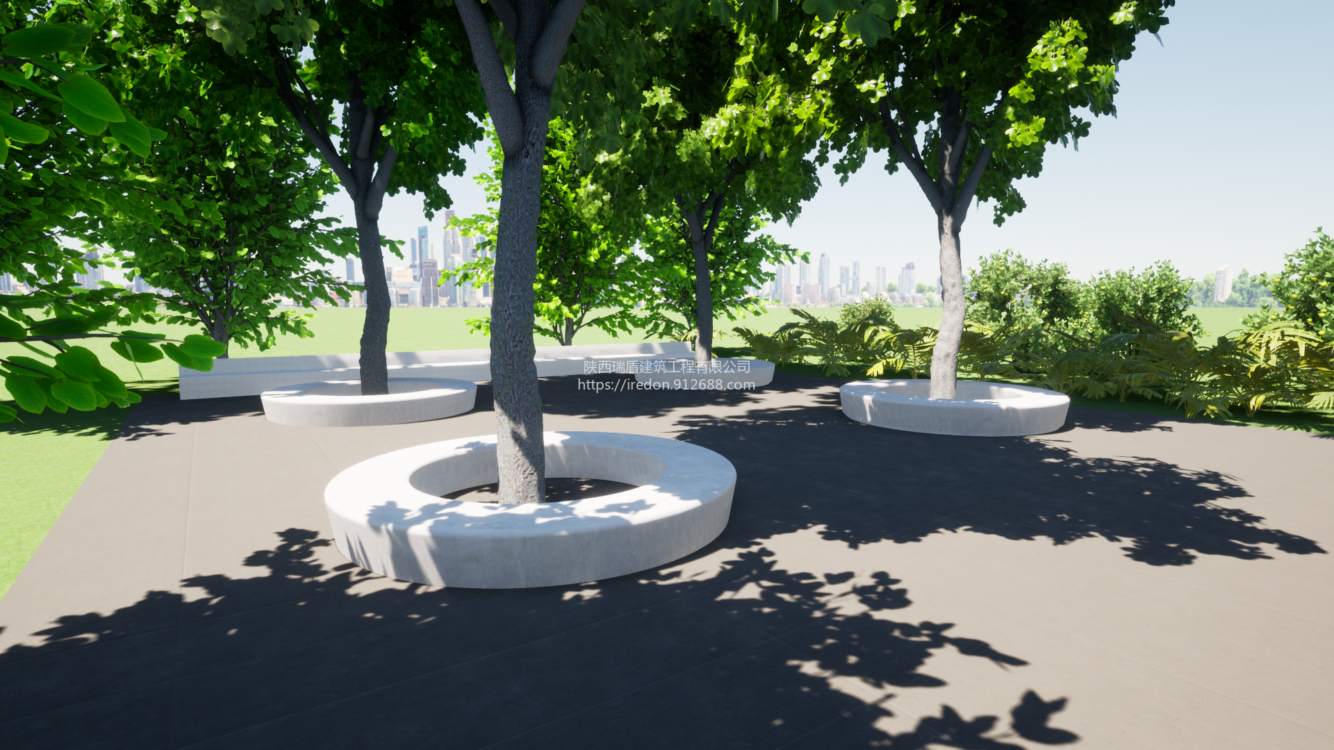 艾瑞盾城市广场预制清水混凝土坐凳表面质感丰富