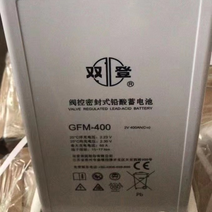双登GFM-400 /2V/300AH铅酸免维护蓄电池风电发电储能系统通用铅酸电池