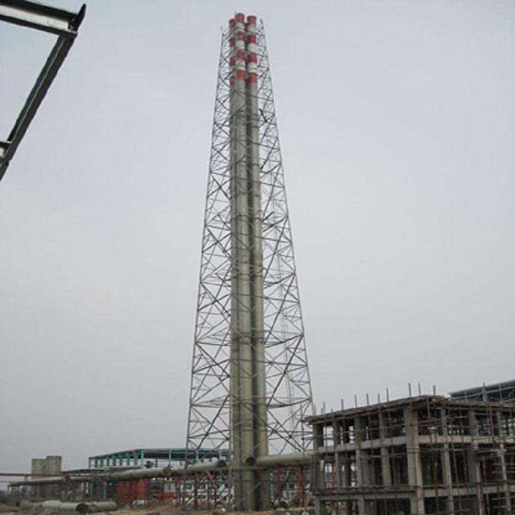 泰翔设计生产5米-120米钢结构烟筒铁塔 烟囱塔生产厂家  化工厂不锈钢烟囱塔架 质保50年图片